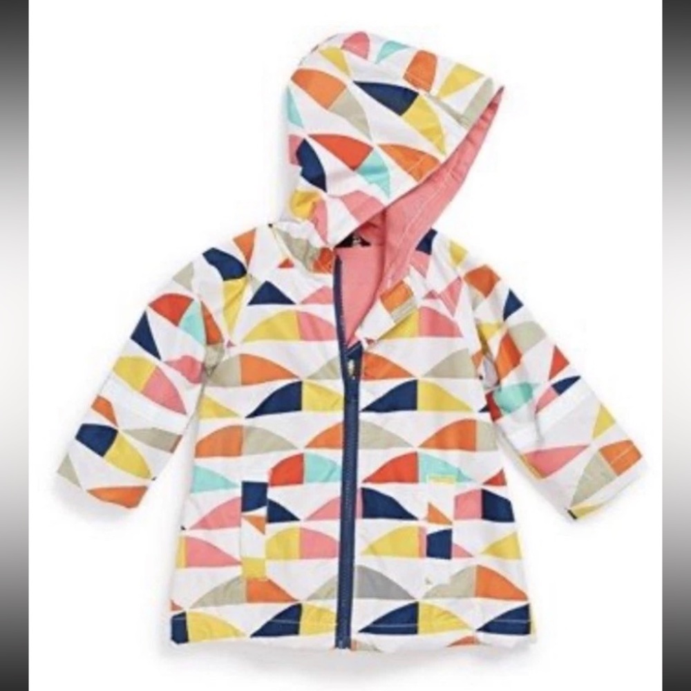 Marimekko 18 Months Raincoat Colorful Geometric Pink Lined Jacket Waterproof